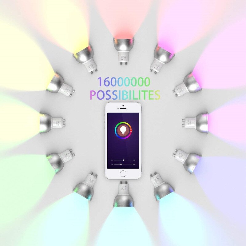 Smart wifi 5w gu10 gu5.3 led pære lampe fjernbetjening stemmestyring rgbw dæmpbart led lys led spot lys focos led led væglampe