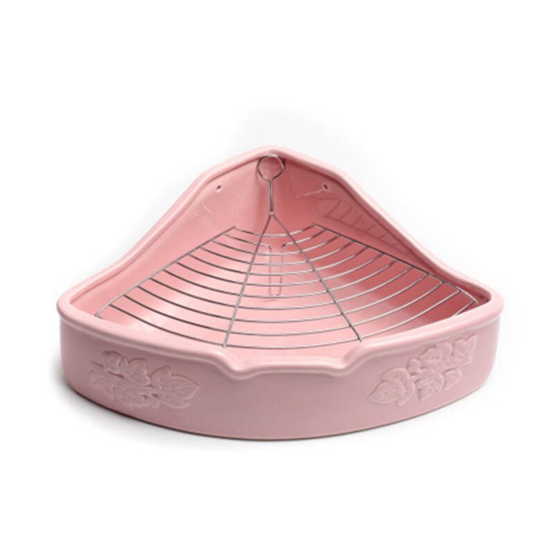 Ceramic Pet Toilet Potty Trainer Corner Litter Box for Chinchilla Rabbit Hamster MDD88: 01