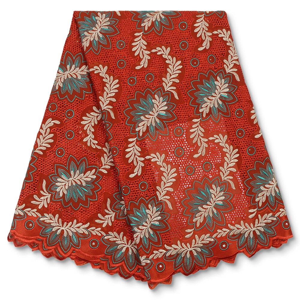African Cotton Lace Fabric Lace Swiss Voile Lace Nigerian Dry Lace Fabrics With Stones Sewing YA3713B-1
