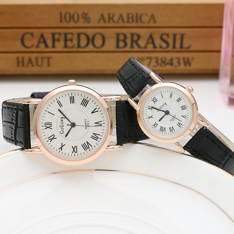 Verkoop Gogoey Romeinse Cijfers Paar Horloges Vrouwen Mannen Lover Couple Dress Quartz Horloge G844-2