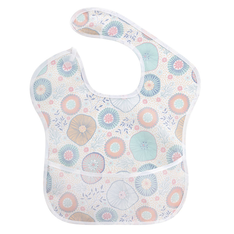 Lente Zomer Waterdicht Baby Slabbetjes Polyester Tpu Coating Voeden Slabbetjes Wasbare Slabbers Met Voedsel Catcher Voor Baby 'S 6-24M: 0014