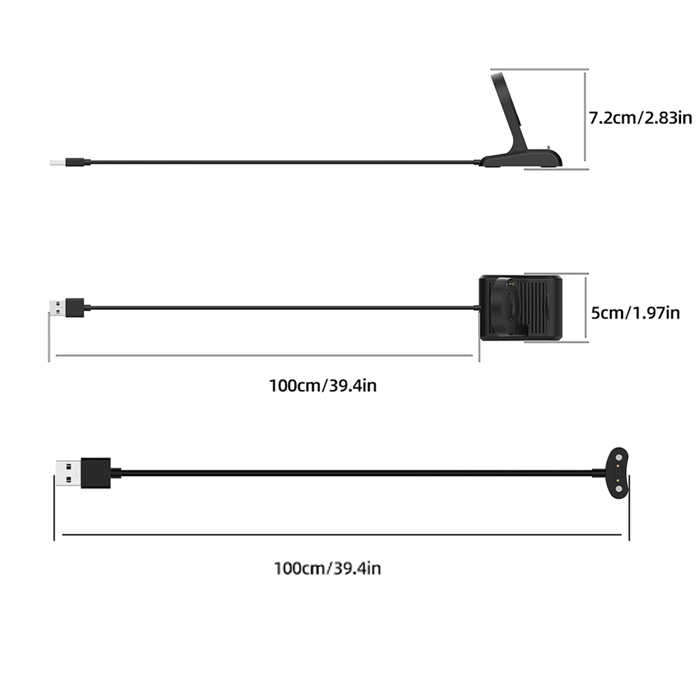 Cable cargador USB para reloj inteligente, adaptador de Cable de carga para Ticwatch Pro 5/ProX/Pro3, base de carga magnética, 1M