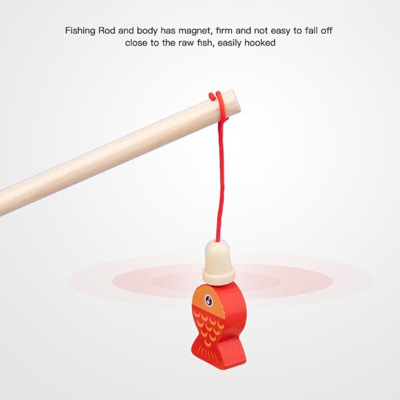 Di legno di Pesca Magnetica Gioco Giocattolo per Bambini di Apprendimento Precoce Educativo Lettere puzzle