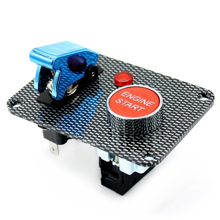 Carbon fiber panel two groups of toggle switch panel 1 carbon fiber aviation cover + 1 ignition switch with light switch