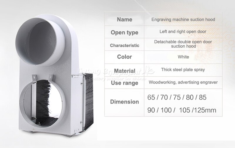 Houtbewerking Cnc Graveur Dubbele Open Deur Afzuigkap Stofkap Graveermachine Accessoires Dust Guard