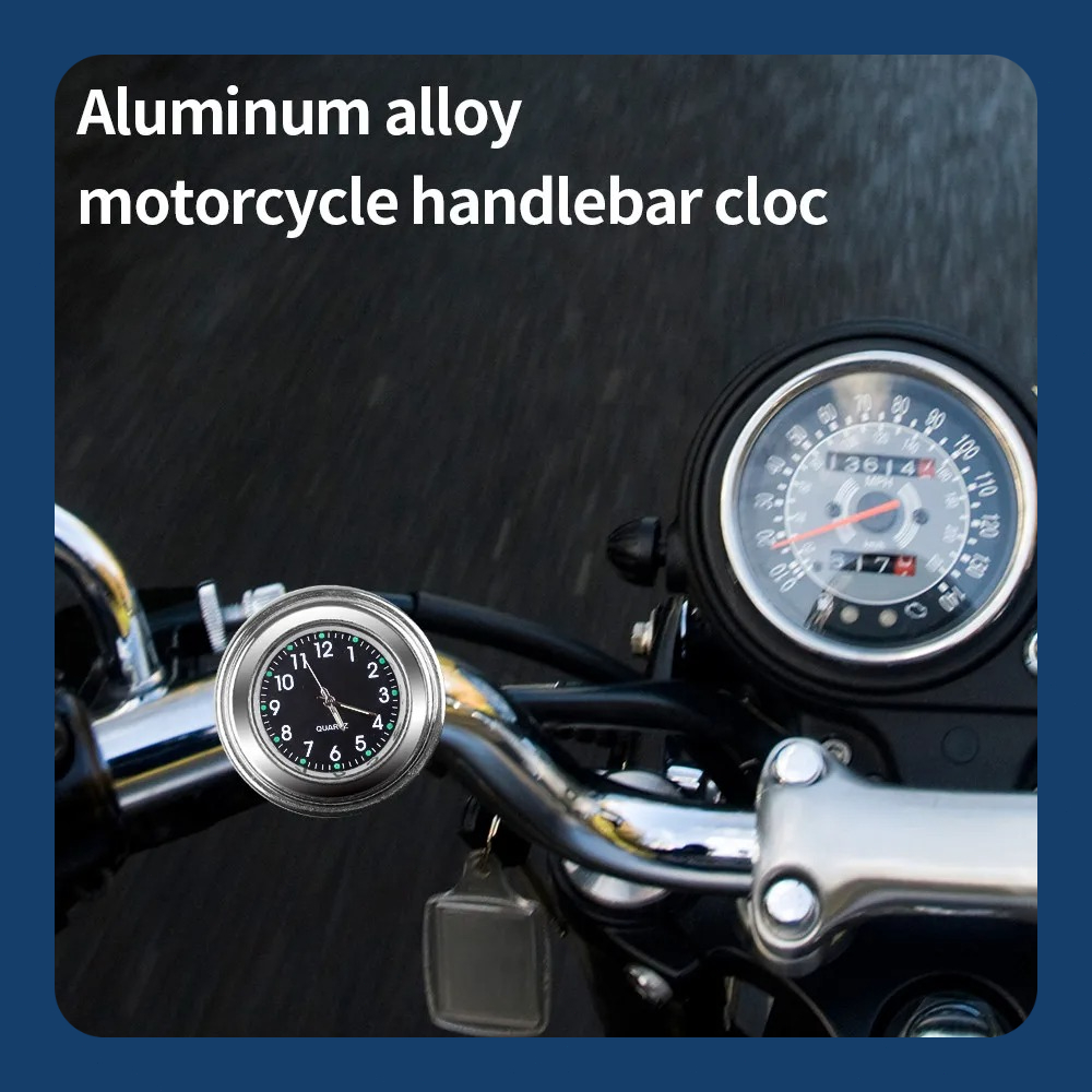 Świecący zegarek motocyklowy na kierownicę, wodoodporny zegarek kwarcowy, lekki, modny zegarek motocyklowy, wyposażenie robić skutera, motoru, ATV.