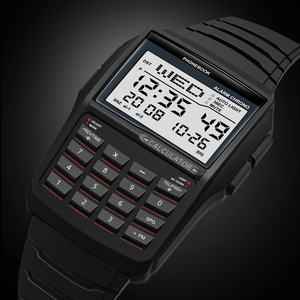 Multifunction Calculator Watch LED Electronic Watch Digital Sports Waterproof Computer Style Men's Top Luxury
