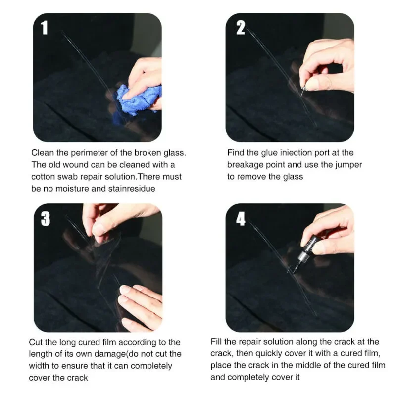 5 Stück Autoglas Nano Reparatur Flüssigkeit Windschutz scheibe Reparatur Glas Reparatur Flüssigkeit Auto Fenster Kratzer Renovierung Riss Wiederherstellung Tool Kit verwenden