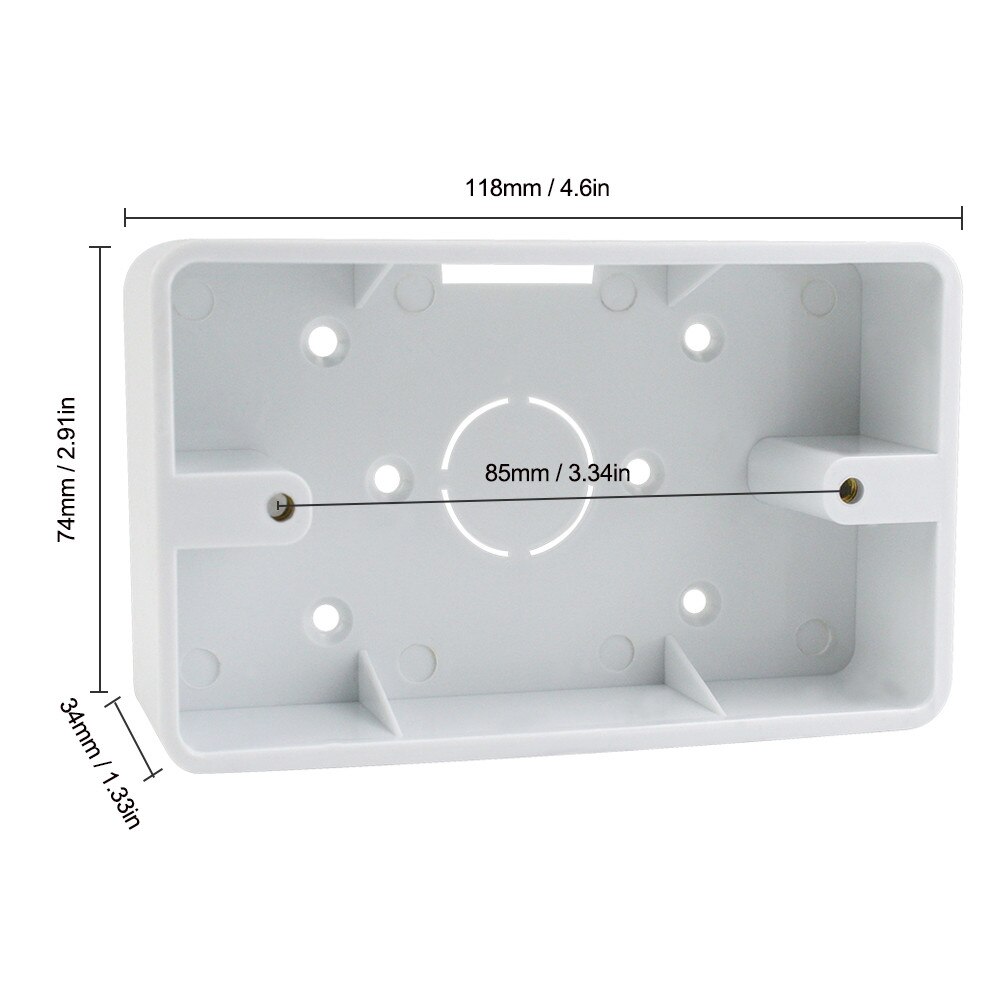 Switch Box External Mounting Box 118mm*74mm*34mm for 118mm Touch Switch and USB Socket For Any Position of Wall Surface: Default Title