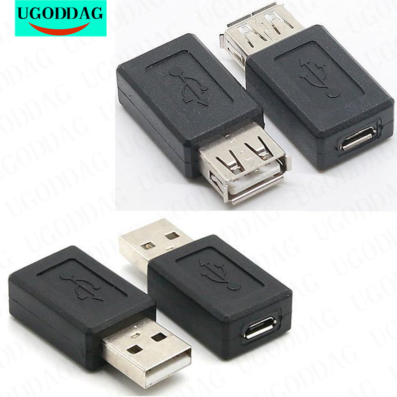 USB 2,0 tipo A hembra a Micro USB B hembra adaptador convertidor de enchufe USB 2,0 a conector Micro USB al por mayor