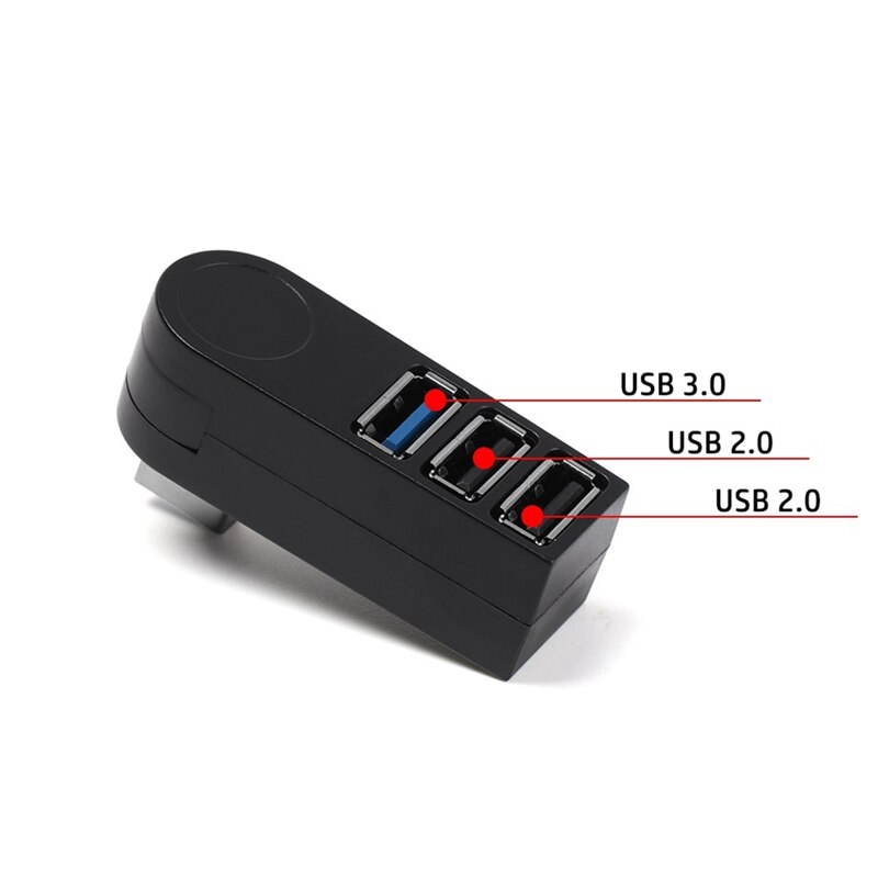 Mini Rotatable 3 Port USB 3.0 Hub High Speed Data Transfer Splitter Box Adapter USB Expander for PC Laptop