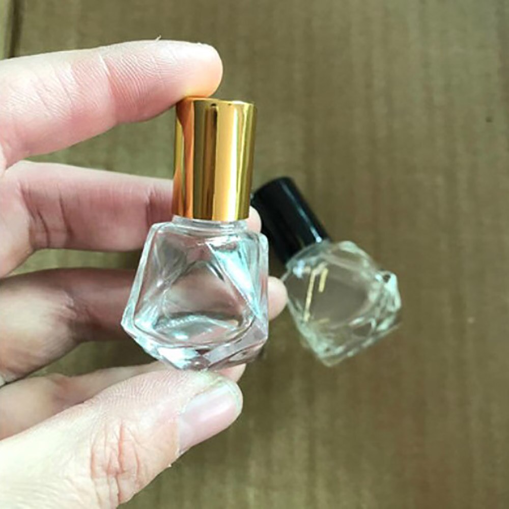 1Pc 8Ml Mini Essentiële Oliën Metalen Roller Bal Glazen Parfumflesjes Reiziger Lege Roll-On hervulbare Flessen: Gold