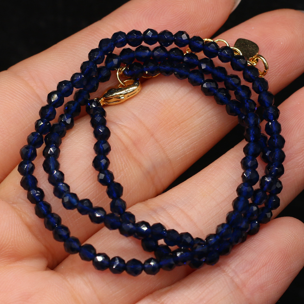 Collar de espinela natural para hombres y mujeres, collar de cuentas de piedra pequeñas de 3mm, accesorios de joyería, el mejor , longitud 38 + 5cm,: Rojo óxido