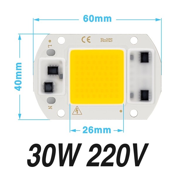Led Chip 10W 20W 30W 50W Led Cob 220V Groeien Licht Koud Warm Wit Lamp kralen Niet Nodig Driver Flood Light Spotlight Diy Verlichting: 30W 220V / Grow Light