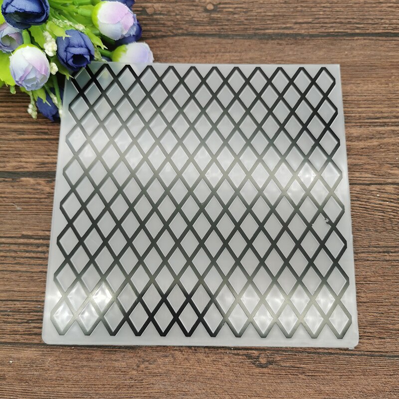 Rombos, Impresión de flores de celosía, DIY, carpetas de plástico en relieve para DIY, papel de álbum de recortes, artesanía/tarjetas, suministros de decoración
