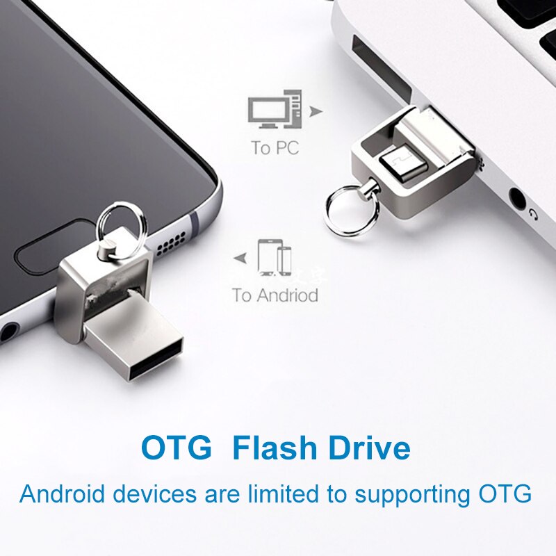 Usb flash drev otg 8gb 16gb 32gb 64gb usb 2.0 pen drev sammenfoldelig pendrive 3.0 metal usb stick til android