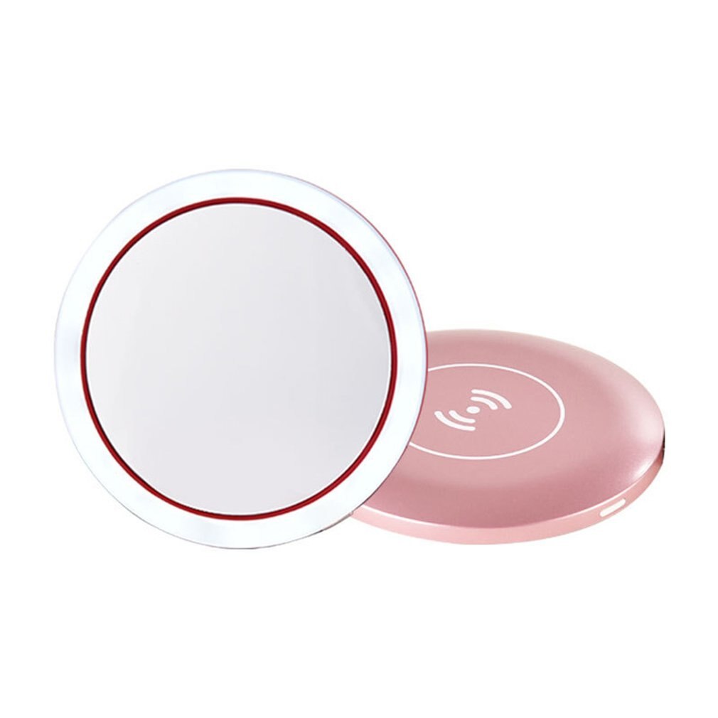 Smart led maquiagem espelho portátil vaidade pode ser escurecido led espelho com 3 níveis de iluminação de carregamento sem fio maquiagem espelho 360 ringlight: 2