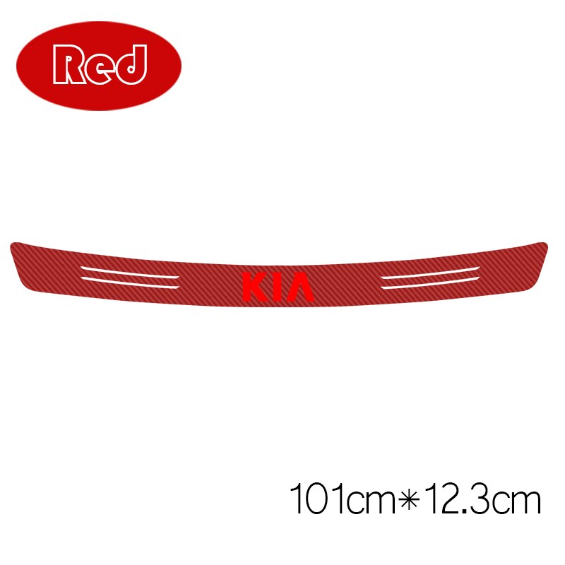 1 stk auto styling bagkofanger beskyttelse kulfiber mærkat til kia rio ceed sportage cerato soul sorento  k2 k5 tilbehør: 101 cmx 12.3cm rød