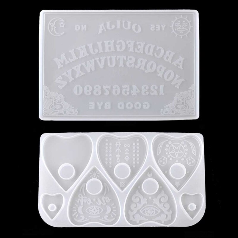 DIY Ouija- Board Planchette Resin Molds Gothic Ouija- Board Game Keychain Pendant Epoxy Silicone Mould Jewelry Making Tool: C