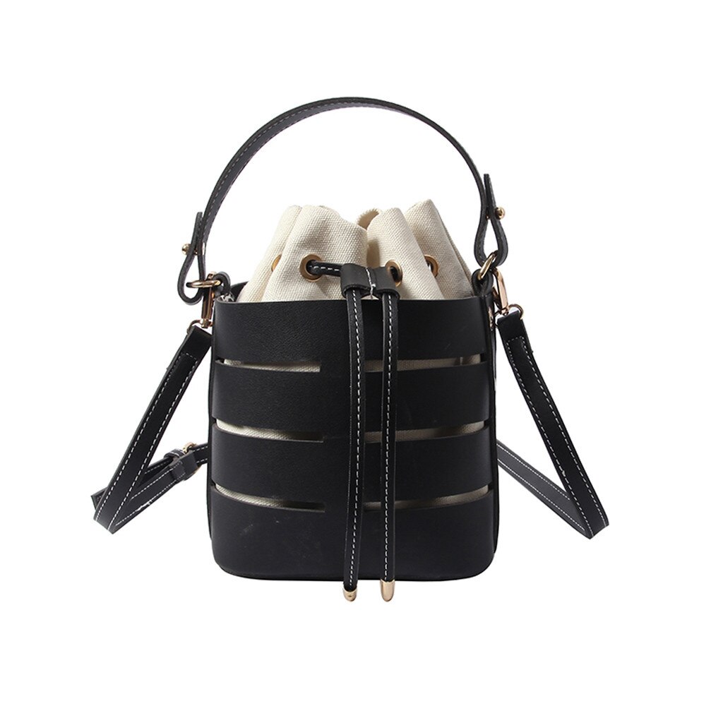 MOLAVE sacs à main seau femmes sacs sac creux multi-fonction et multi-couche sacs à main dames crossbody paquets 9328: Black