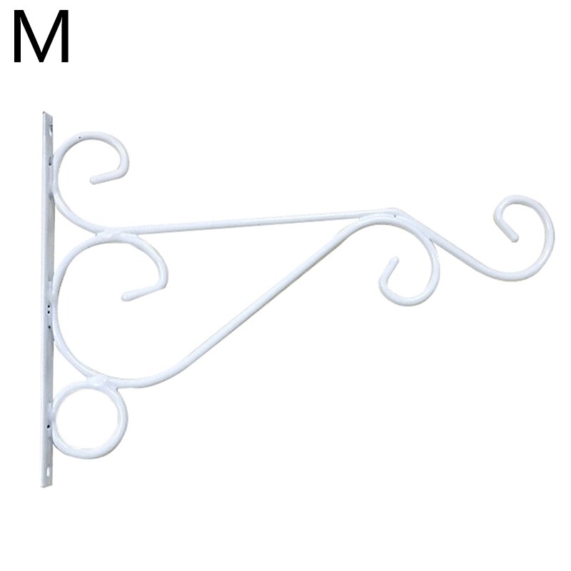 Hængende planter bracketwall planter kroge blomsterpotte jern lanterner bøjle til have udendørs indendørs gårdhave europæisk stil: Hvid -m 21 x 31cm