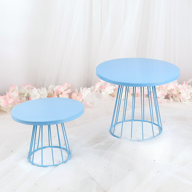 Blue cake stand Dreamy style wedding cake tools fondant cake home decoration bakeware Kitchen& bar dessert table: 2pcs in set