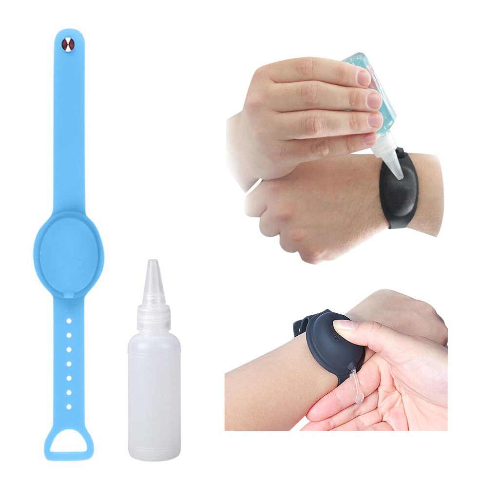 1/3Pcs Hand Sanitizer Dispensing Silicone Pumps Disinfectant Portable Bracelet Wristband Hand Dispenser 10ML With Break Bottle