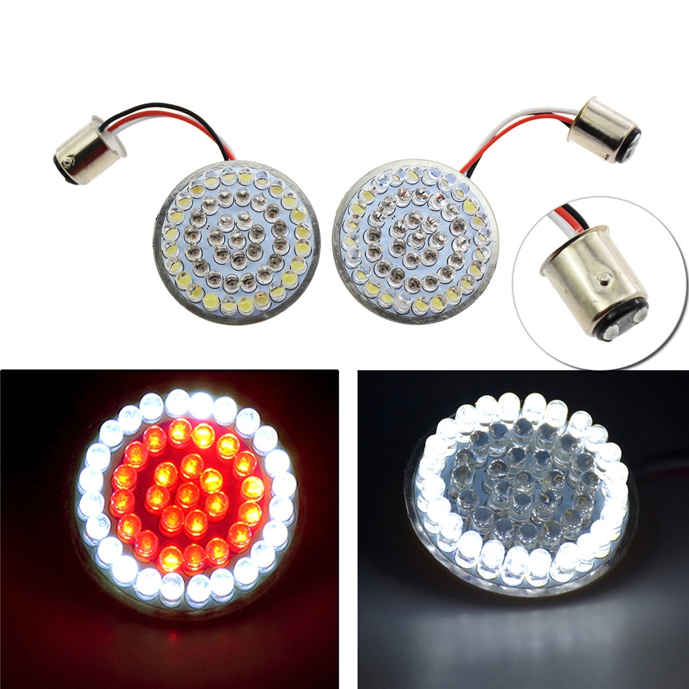 Motorcykel kula blinkers blinkljus lampa 1156 1157 vita bärnstensröda led insatser lampor 2 st för harley dyna sportster