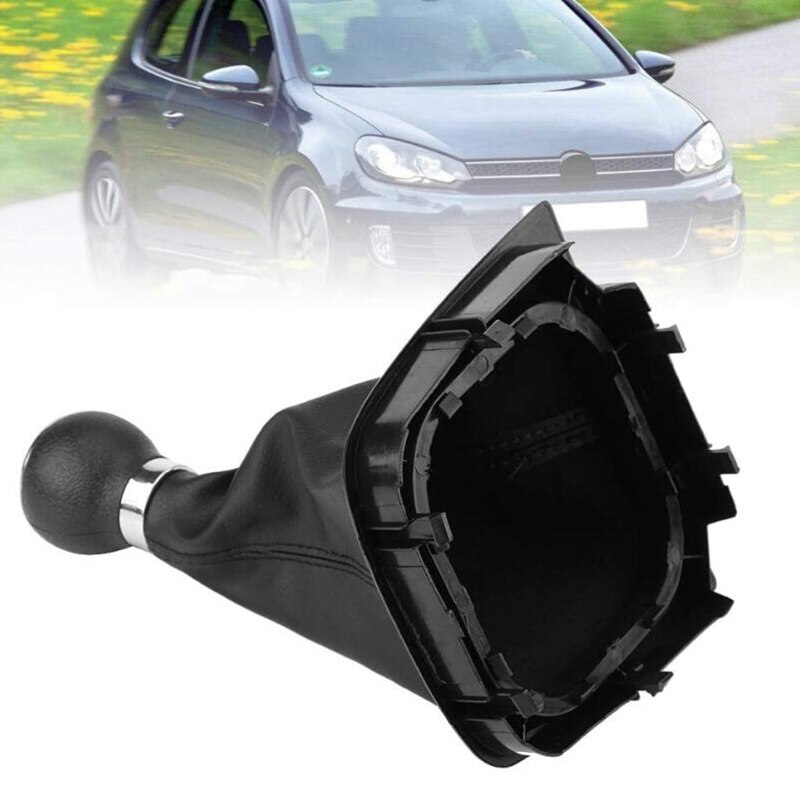 6 Speed Car Gear Shift Knob Lever Stick Gaitor Boot Cover for Golf 6 MK5 MK6 Jetta 2005