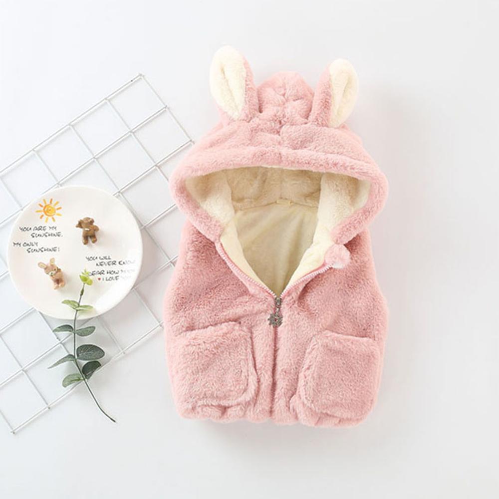 Baby Jongens Meisjes Kleding Vest Warm Winter Baby Vest Mouwloze Jas Cartoon Fleece Konijn Oor Bovenkleding Vest