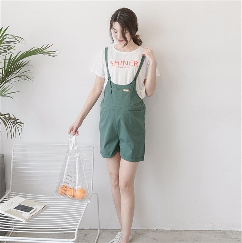 mutterschaft sommer bib Shorts t-shirt anzug kurzarm overall pflege bauch hosen casual shorts Mutterschaft Kleidung Schwangere
