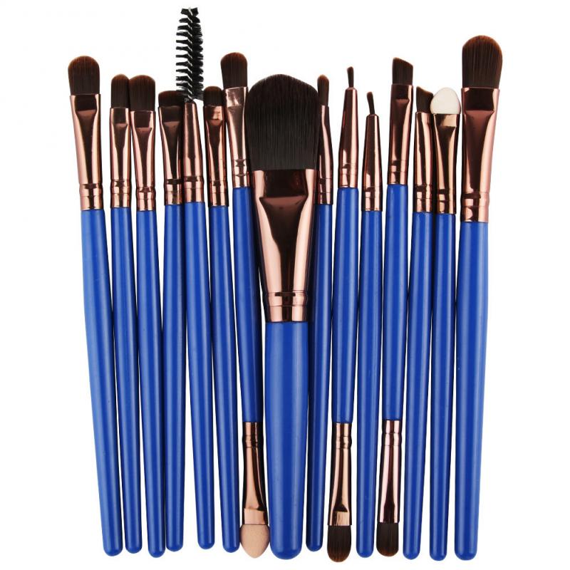 15pc Makeup Brushes Soft Nylon Hair Cosmetic Tools Portable Powder Eye Shadow Foundation Blush Blending Beauty Tools косметика: 18