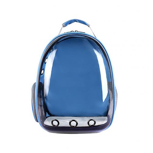 Cats Carrier Bag Breathable Transparent Puppy Cat Backpack Cats Box Cage Small Dog Pet Travel Carrier Handbag Space Capsule: Blue
