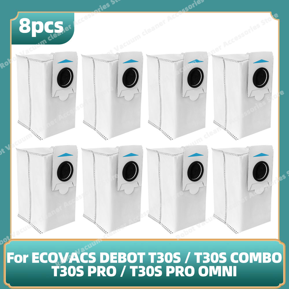 Compatibile per ECOVACS DEBOT T30S / T30S COMBO / T30S pro / T30S pro OMNI / T30S AI Parti Principale Spazzola Laterale Filtro Mocio Sacchetto per la Polvere: Borgogna