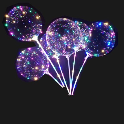 Transparent wave ball with lights glowing balloons cartoon balloon for party wedding night date romantic