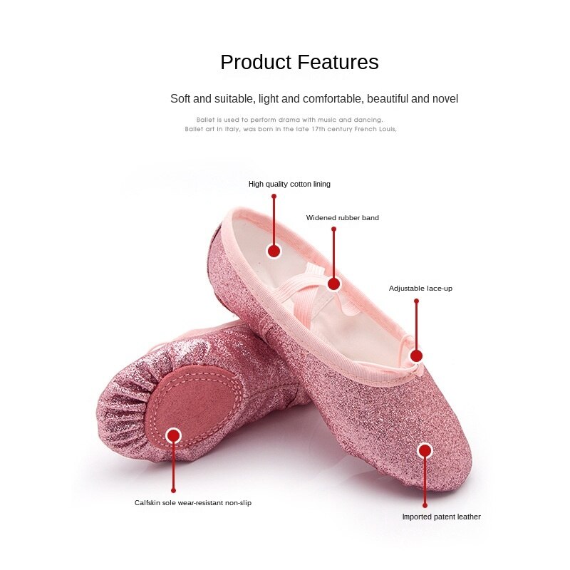 Girls Ballet Flats Baby Dance Party Girls Shoes Glitter Children Shoes Gold Bling Princess Shoes 3-12 years Kids Shoes