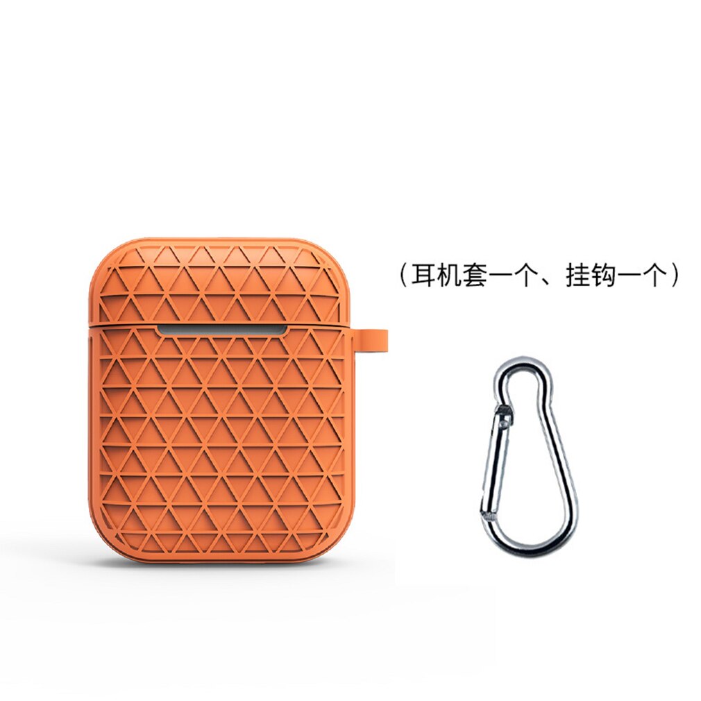 AirPods Accessoires Case Beschermende Siliconen Cover Huid Riem Voor Apple Air Pod Bijpassende Haak: Oranje