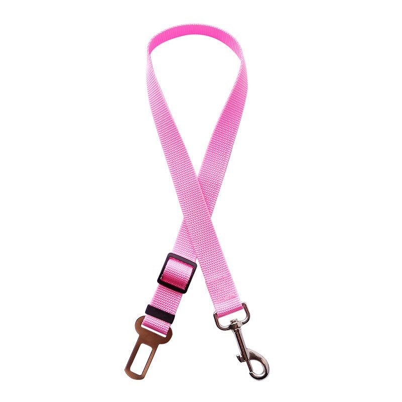 Pet Hond Kat Autostoeltje Belt Verstelbare Harnas Lead Leash Kleine Medium Reizen Clip Intrekbare Leiband Hond Accessoires: Roze