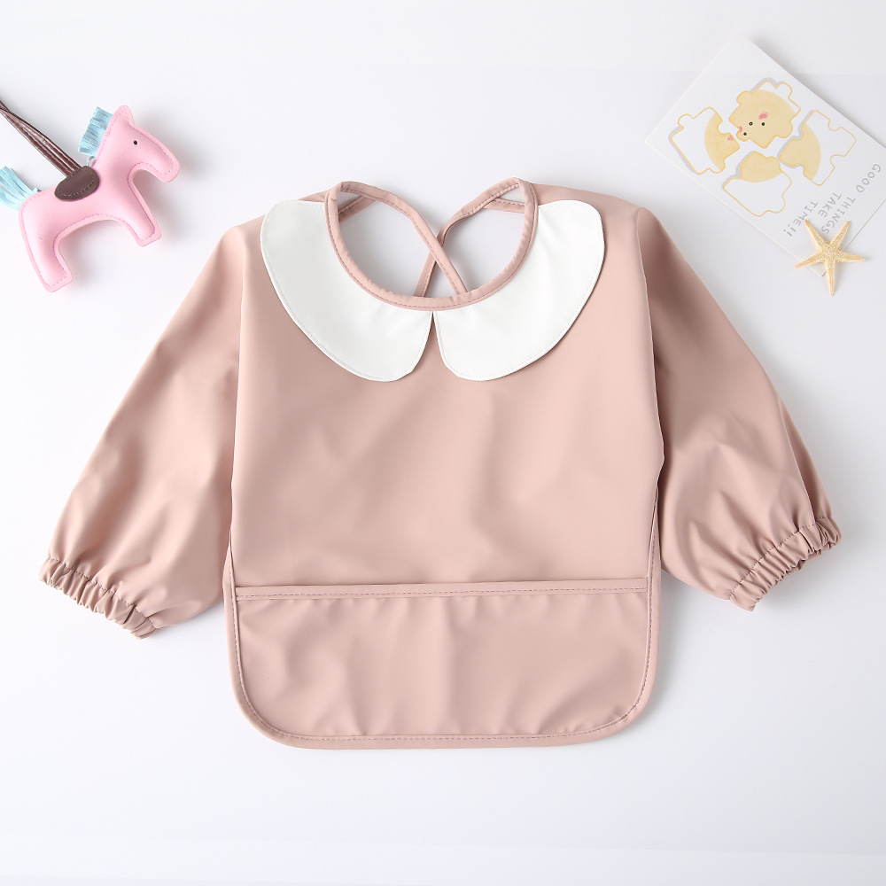 Bebê à prova dwaterproof água babadores arroto pano com bolso alimentação do bebê desenho blusa para crianças acessórios do bebê infantil avental crianças coisas: 10 / S(6-12M)