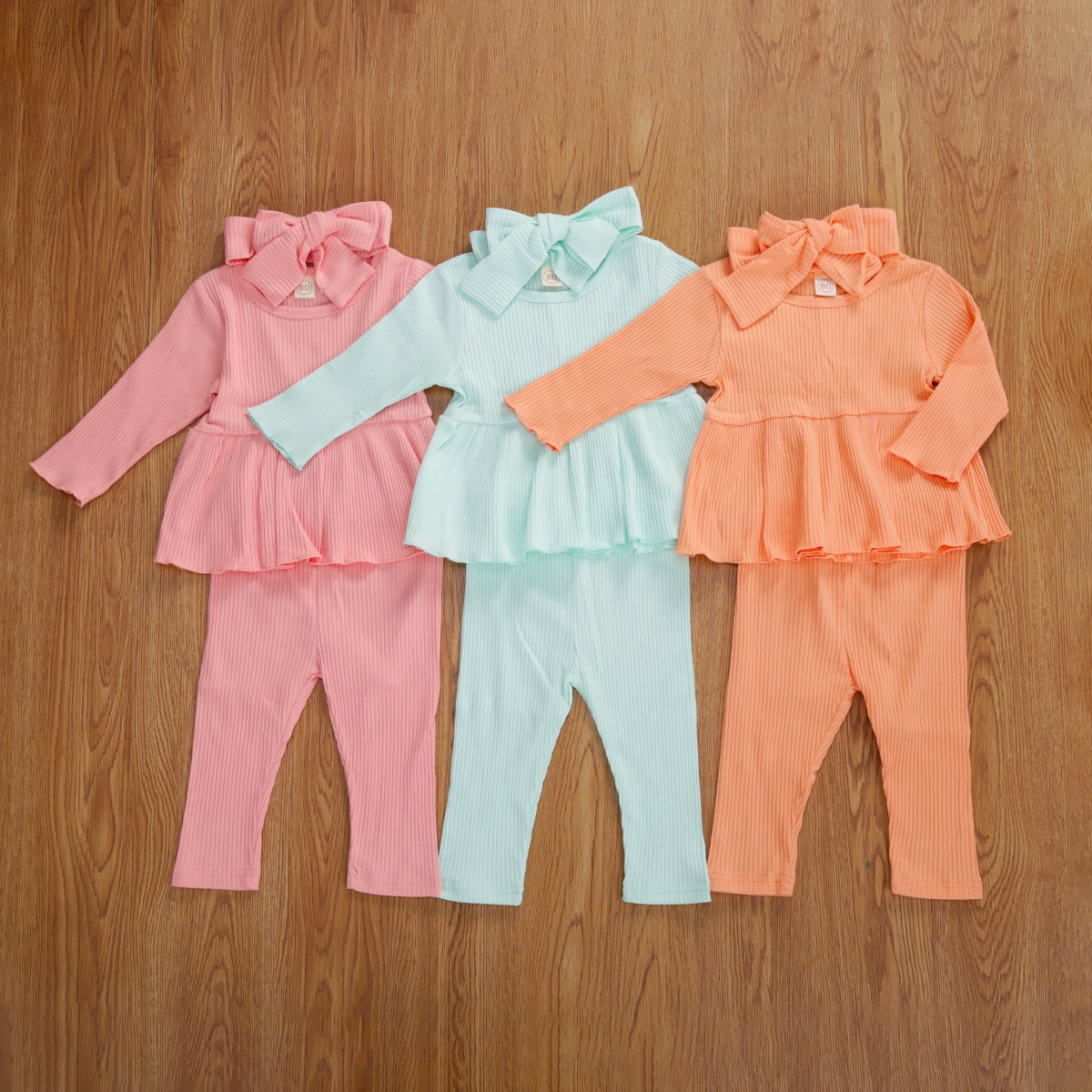 3 Stuks Baby Meisjes Kleding Sets Herfst Winter Lange Mouw Gebreide Jurk Top Broek Hoofdband Outfits Baby Warm Kleding 1-5Y