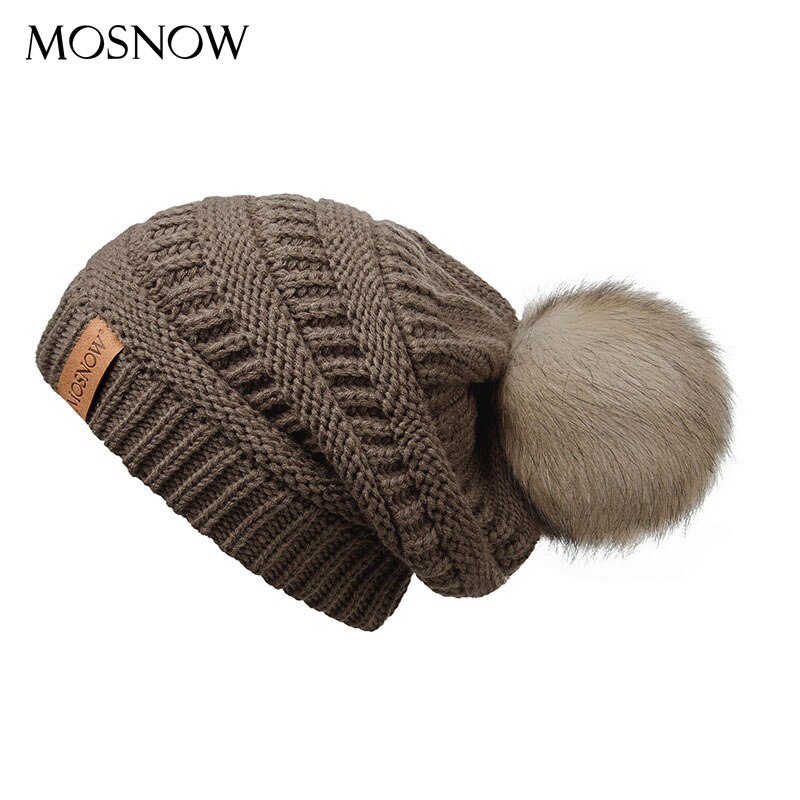 Vinterhue kvinde hue pompon pels pompon hatte skullies afslappet damekasket strikket hue pigehue hunhat