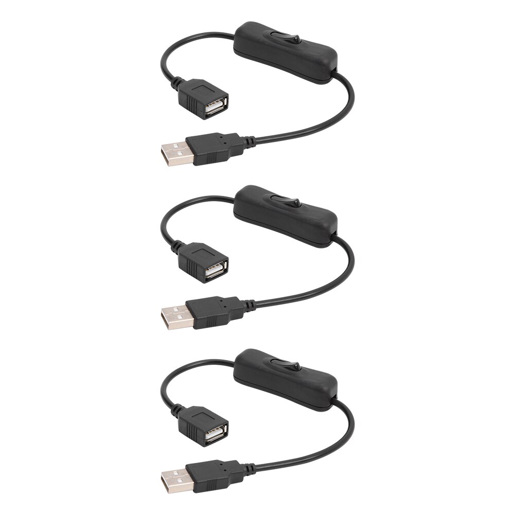12 inch USB Cable with 303 Button Switch for USB Lamp Fan Male to Female USB Power Cables