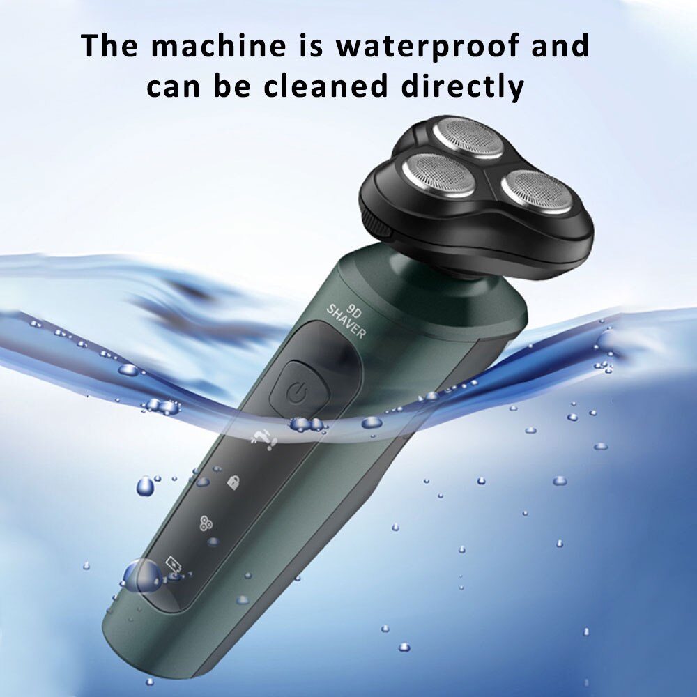 Electric Trimmer Razor for Men Waterproof Electric Shavers Wet &amp; Dry Use Rechargeable Battery Rotary Shavers Machine shaving