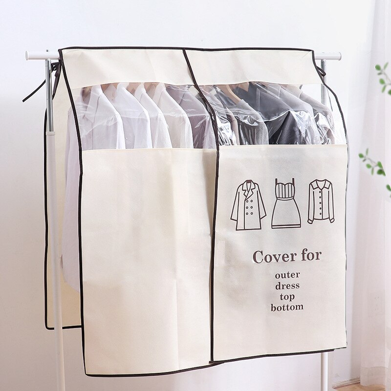 Non-woven Coat Dust Cover Clothing Dust Cover Household Cover Cloth Transparent Clothes Set Hanging Bag Waterproof
