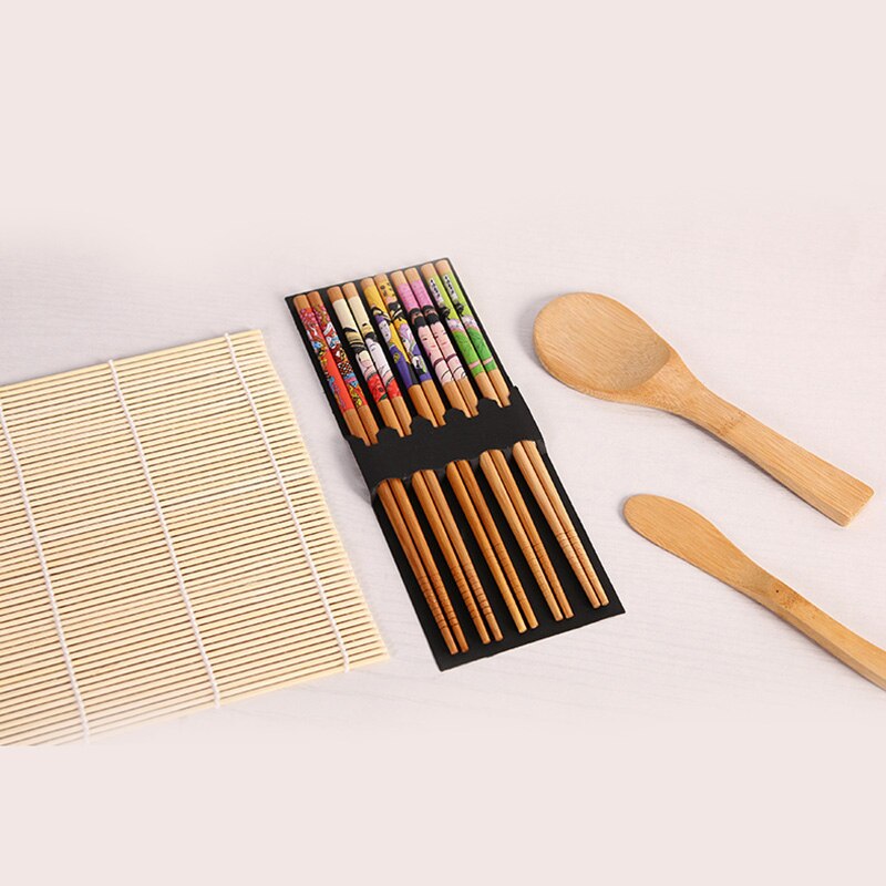 5Pcs Diy Qiuck Sushi Maker Kit Food Grade Plastic Bamboe Roll Sushi Maken Tool Keuken Sushi Mold Koken Gereedschap set
