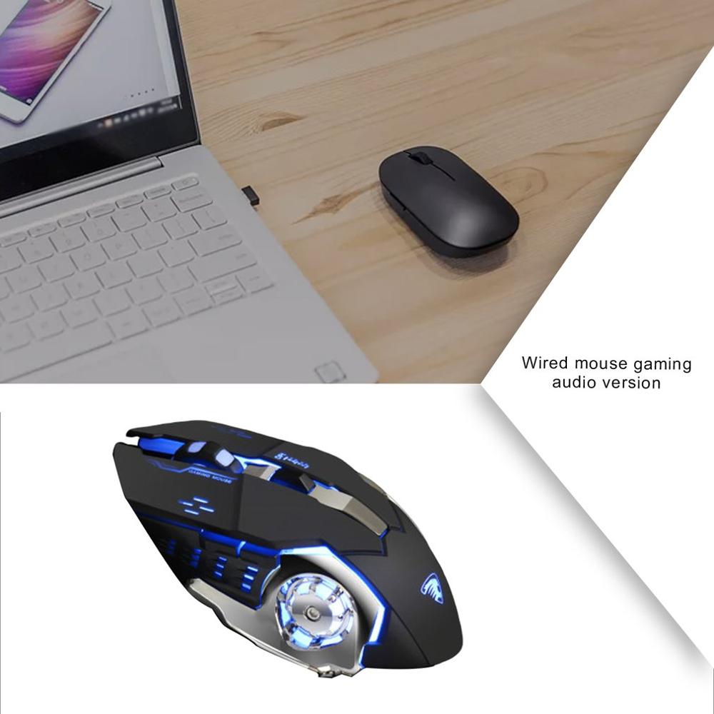 Gamer Gaming Mouse 3200DPI Adjustable Wired Optical LED Computer Mice USB Cable Silent Mouse for laptop PC