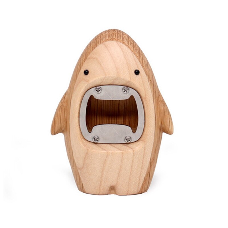 Unique Wooden Shark Shaped Bottle Opener Beer Opener Opening Bottle Cap Bar Tools Gadget Kitchen Accessories: Maroon