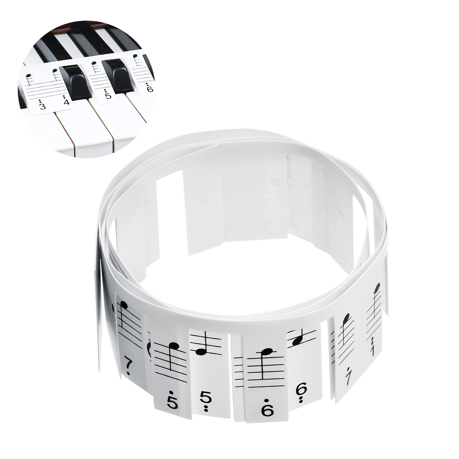 61-key Piano Note Chart Non-sticking Removable Piano Keyboard Stickers with Music Stave &amp; Numbered Musical Notation for Kids: 61-key