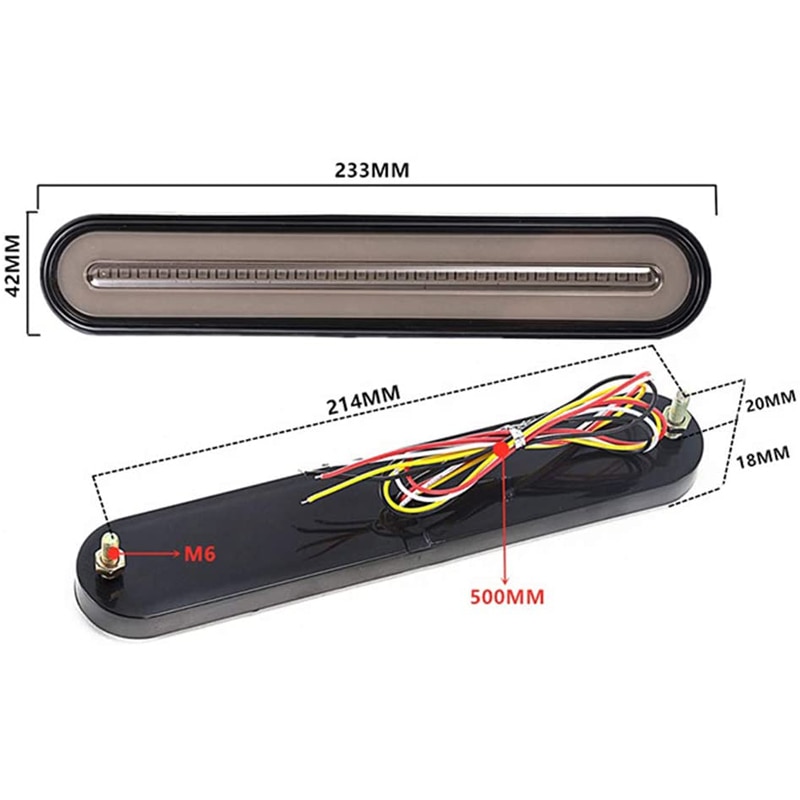 LED Trailer Truck Brake Light Waterproof 3 in1 Neon Halo Ring Tail Brake Stop Turn Light Sequential Flowing Signal Light Lamp