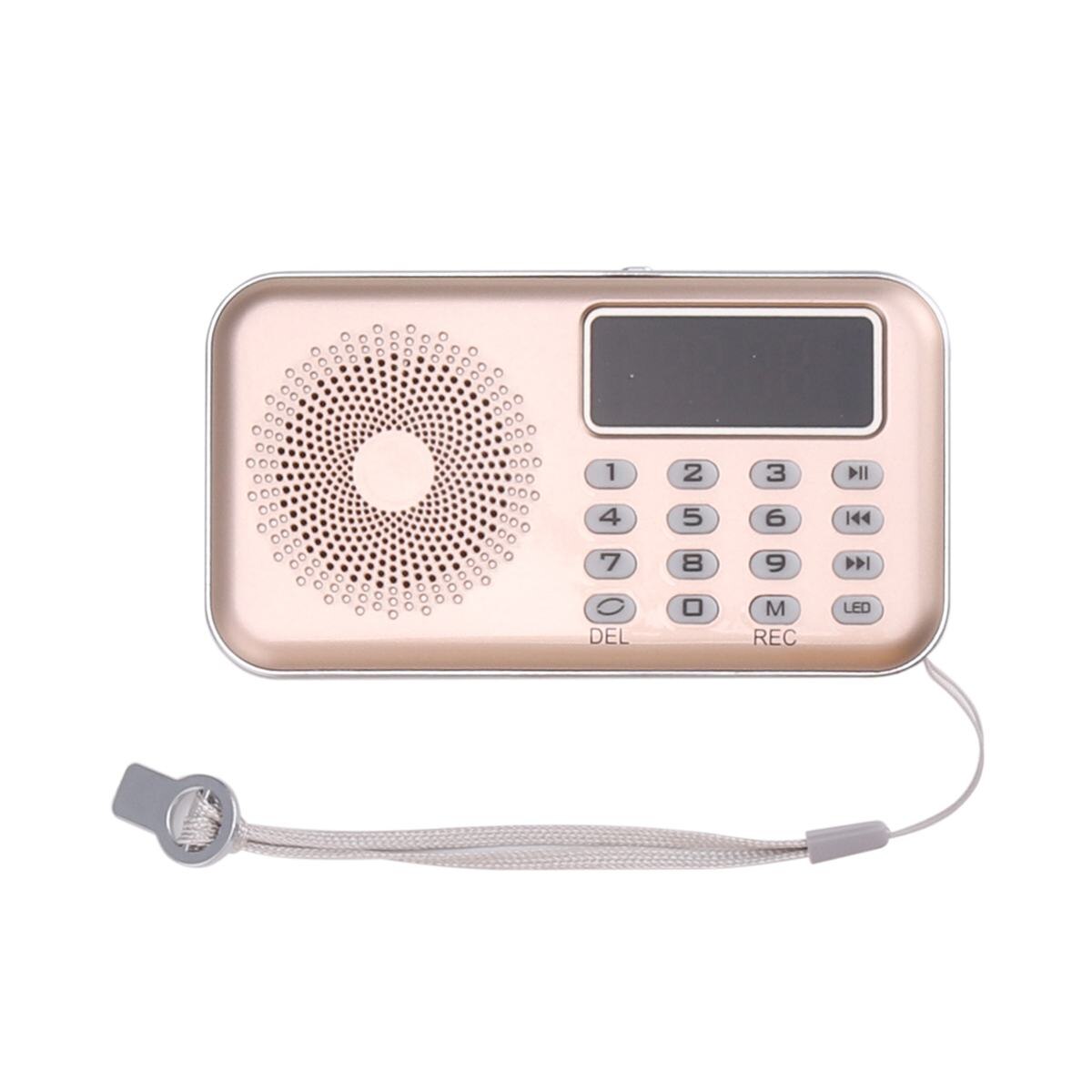 Digital FM Radio Micro SD/TF USB Disk Mp3 Radio LCD Display Internet Radio with Speaker: Gold